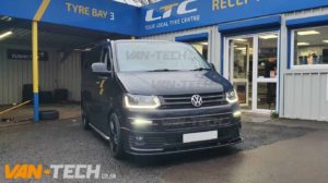 VW Transporter T5.1 fitted with our new Rear Bumper Styling kit and Light Bar Headlights