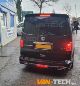 VW Transporter T5.1 fitted with our new Rear Bumper Styling kit and Light Bar Headlights