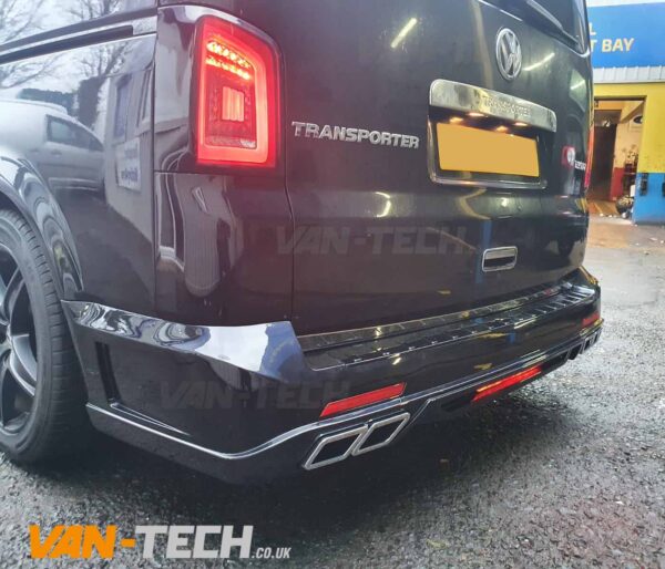 VW Transporter T5.1 fitted with our new Rear Bumper Styling kit and Light Bar Headlights