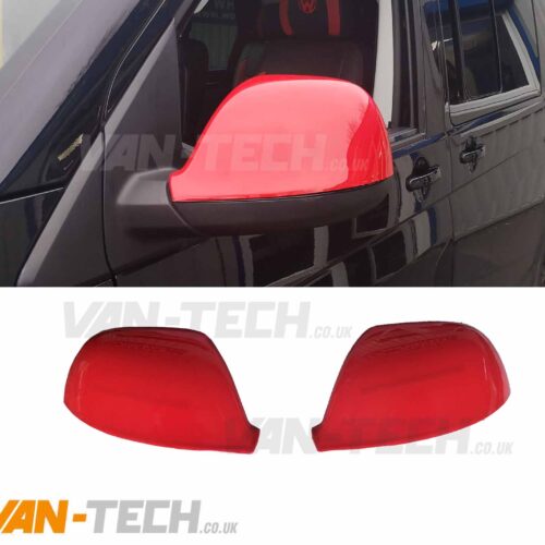 VW T5.1 Wing Mirror Covers Red, Black, White and Carbon Fibre