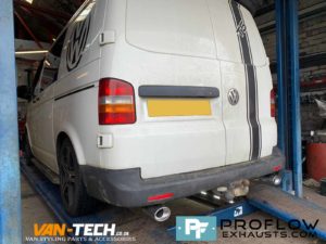 Proflow Custom Exhaust VW T5.1 Transporter Middle and Dual Rear made from Stainless Steel