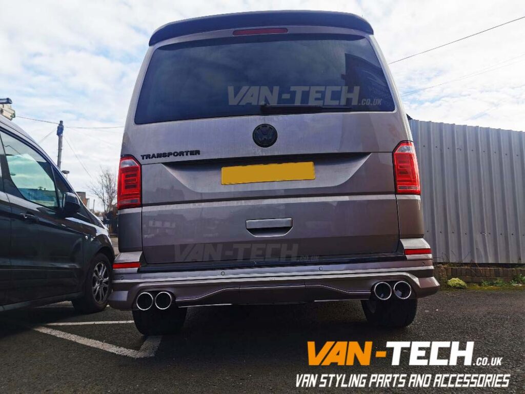 VW Transporter T6 Rear Tailgate Bumper Diffuser Splitter