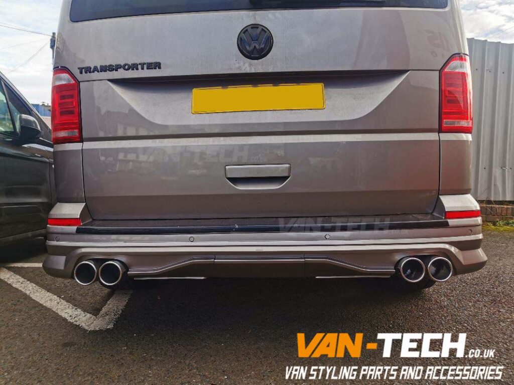VW Transporter T6 Rear Tailgate Bumper Diffuser Splitter