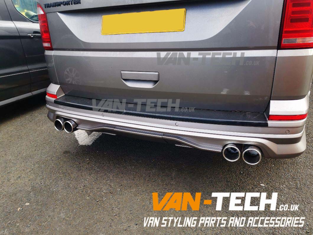 VW Transporter T6 Rear Tailgate Bumper Diffuser Splitter