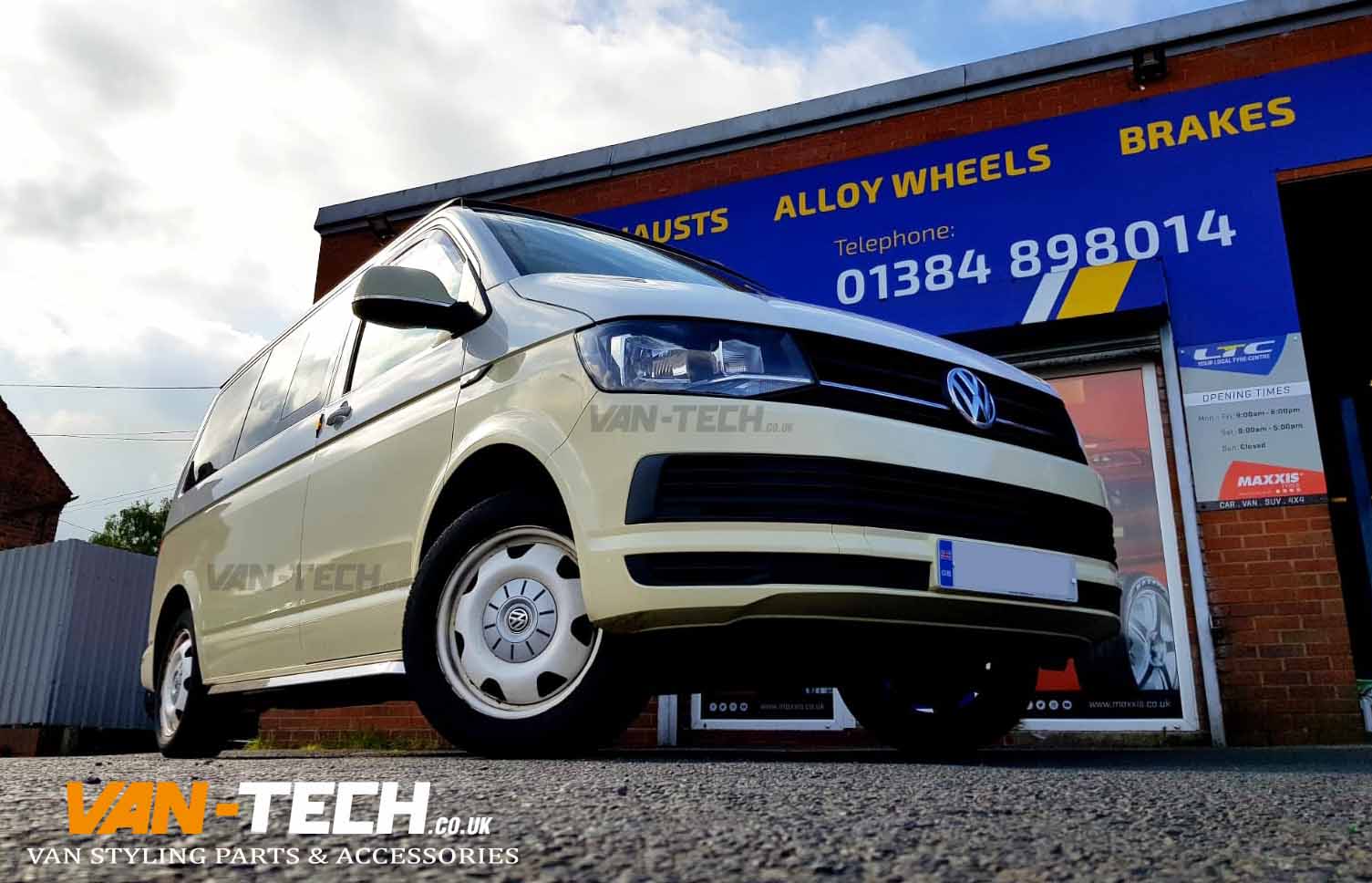 VW Transporter T6 Lowering kit 40MM H&R and DRC DRM Alloy Wheels