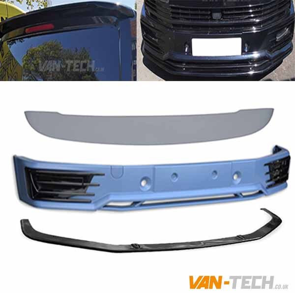 VW T6 Sportline Bumper Lower Splitter and Tailgate Spoiler