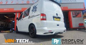 Proflow Custom Built VW T5.1 Transporter Dual Middle Exhaust made from Stainless Steel