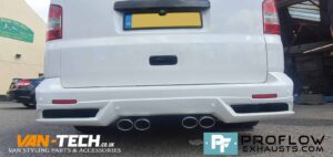 Proflow Custom Built VW T5.1 Transporter Dual Middle Exhaust made from Stainless Steel