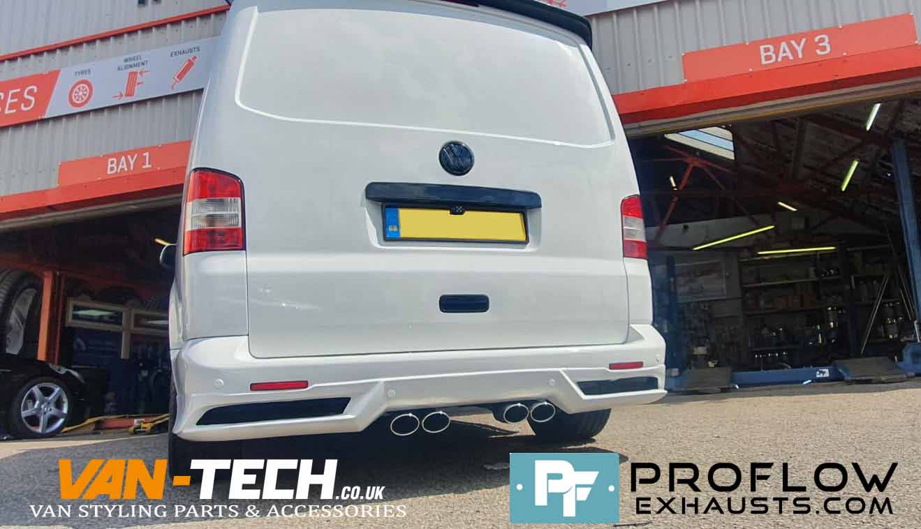 Proflow Custom Built VW T5.1 Transporter Dual Middle Exhaust made from Stainless Steel