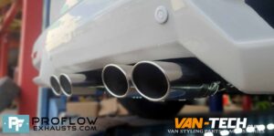 Proflow Custom Built VW T5.1 Transporter Dual Middle Exhaust made from Stainless Steel