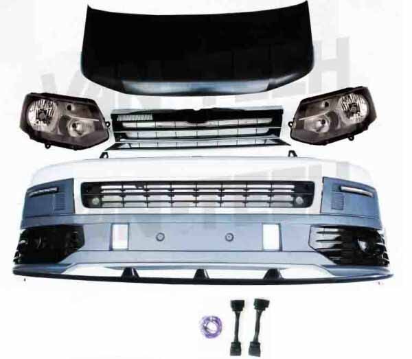 VW Transporter T5 to T5.1 Front End Conversion Styling Pack includes Wiring Kit / Lower Splitter