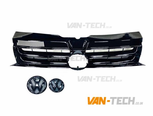 VW T5.1 Badged GP Grille Gloss Black Transporter with Badges