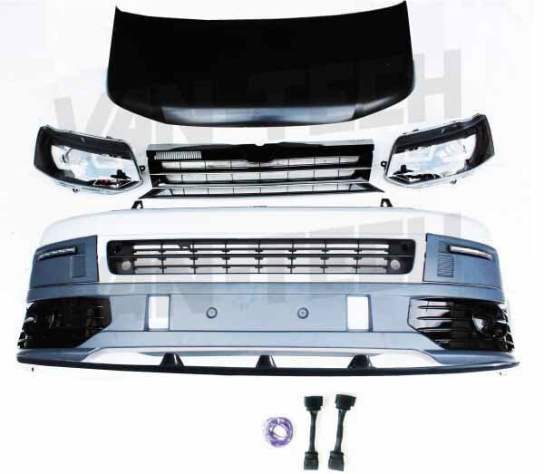 VW Transporter T5 to T5.1 Front End Conversion Styling Pack includes Wiring Kit / Lower Splitter