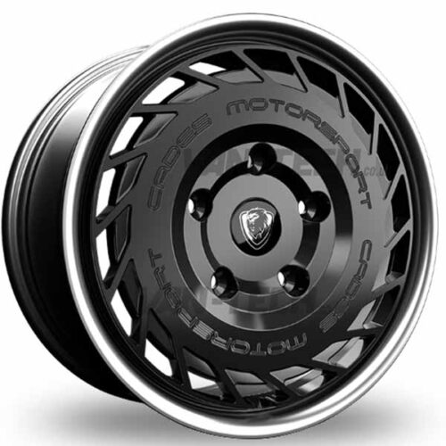 Cades Motorsport Ford Transit Alloy Wheels Matte Black with Polished Lip