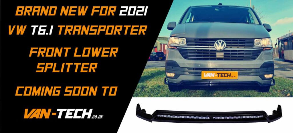 VW Transporter Van-Tech T6.1 Front Splitter fits Standard Bumper