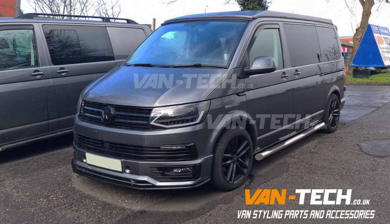 VW T6 Sportline Bumper, Lower Splitter, Daytime Running Lights, Headlights and Four Step Side Bars