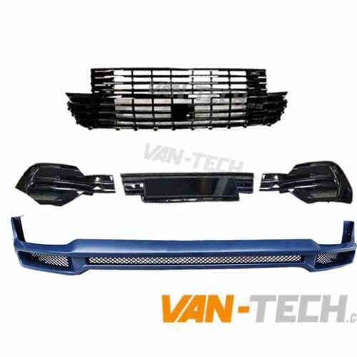 VW T6.1 Badgeless Grille, Lower Bumper Inserts and Front Bumper Extension