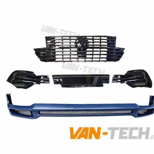 VW T6.1 Badged Grille, Lower Bumper Inserts and Front Bumper Extension