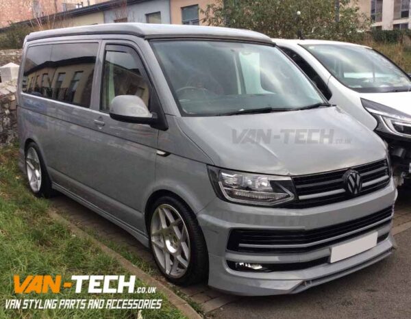 VW Transporter T6 Front Lower Bumper Spoiler with Side Fins