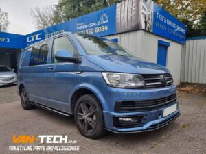 VW Transporter T6 Parts Sportline Bumper, Lower Splitter, Black Sportline Side Bars and Rear Spoiler