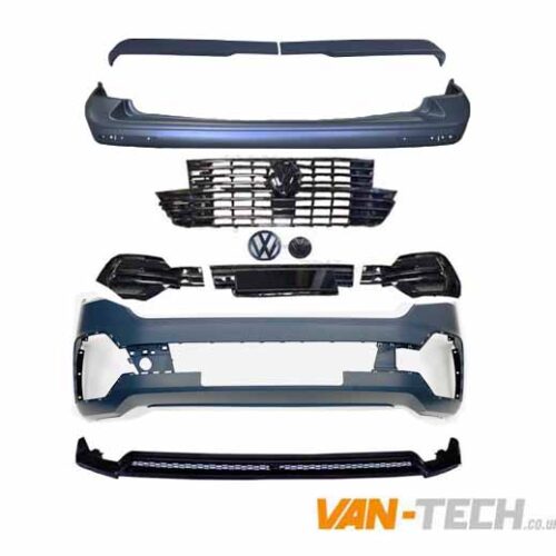 VW T6.1 Startline to Highline Upgrade Pack Tailgate with Badgless Grille and Spoiler Splitter
