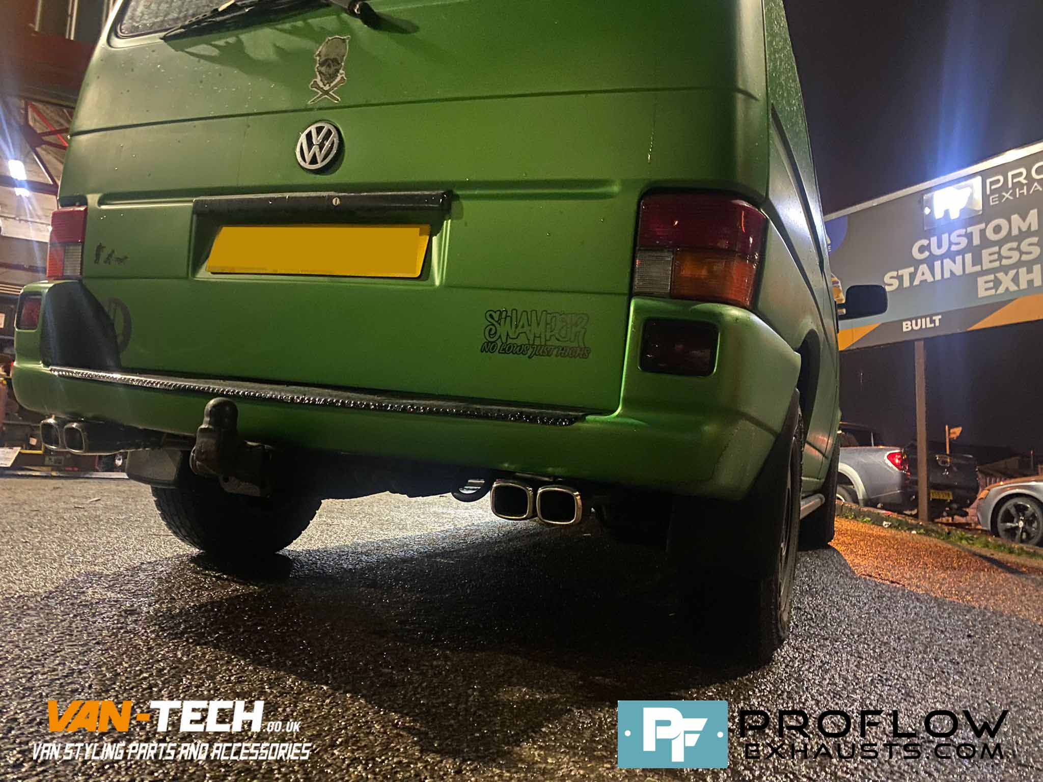 VW T4 Stainless Steel Exhaust Middle and Dual Rear Twin Exit