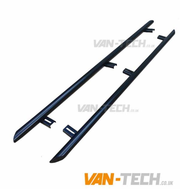 VW Caddy Black Slash End Side Bars Stainless Steel