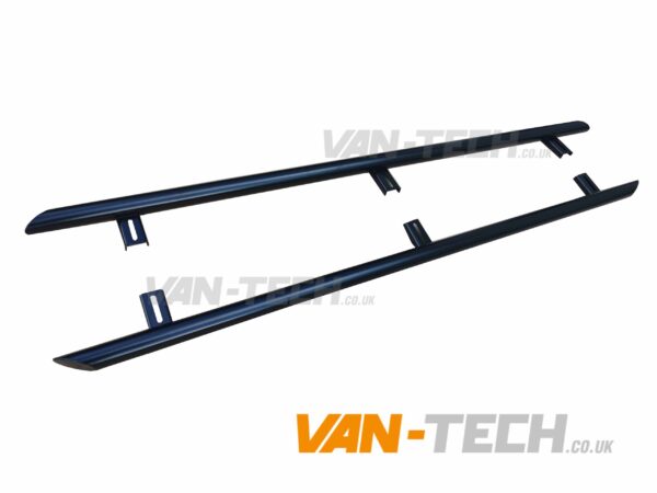 VW Caddy Black Slash End Side Bars Stainless Steel