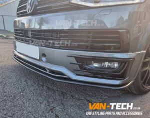 VW Transporter T6 Front End Upgrade Parts - Badged Grille, Side Bars, Middle Inserts, Sportline Bumper and Splitter