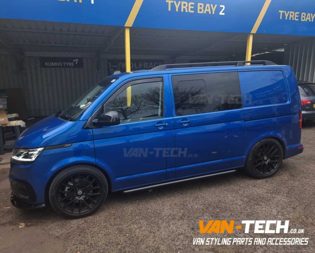 VW Transporter T6.1 Parts Black Side Bars, Aluminium Roof Rails