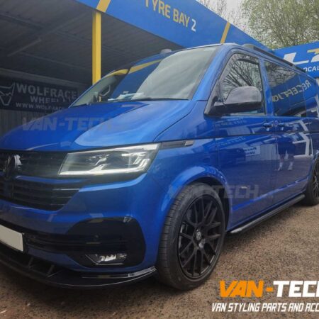 VW Transporter T6.1 Parts Black Side Bars, Aluminium Roof Rails, Gloss Black and Badged Grille