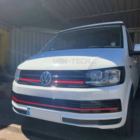 VW Transporter T6 Upper Grille and Lower Middle Inserts with Red Trim