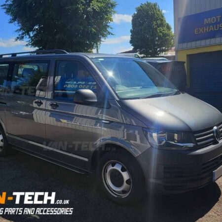 VW Transporter T6.1 Parts and Accessories Black Sportline Style Side Bars, Aluminium Black Roof Rails and Rear Black Transporter Badge