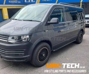 VW Transporter T6 Parts and Accessories Sportline Side Bars, Black Aluminium Roof Rails and Wheel Arch Trims