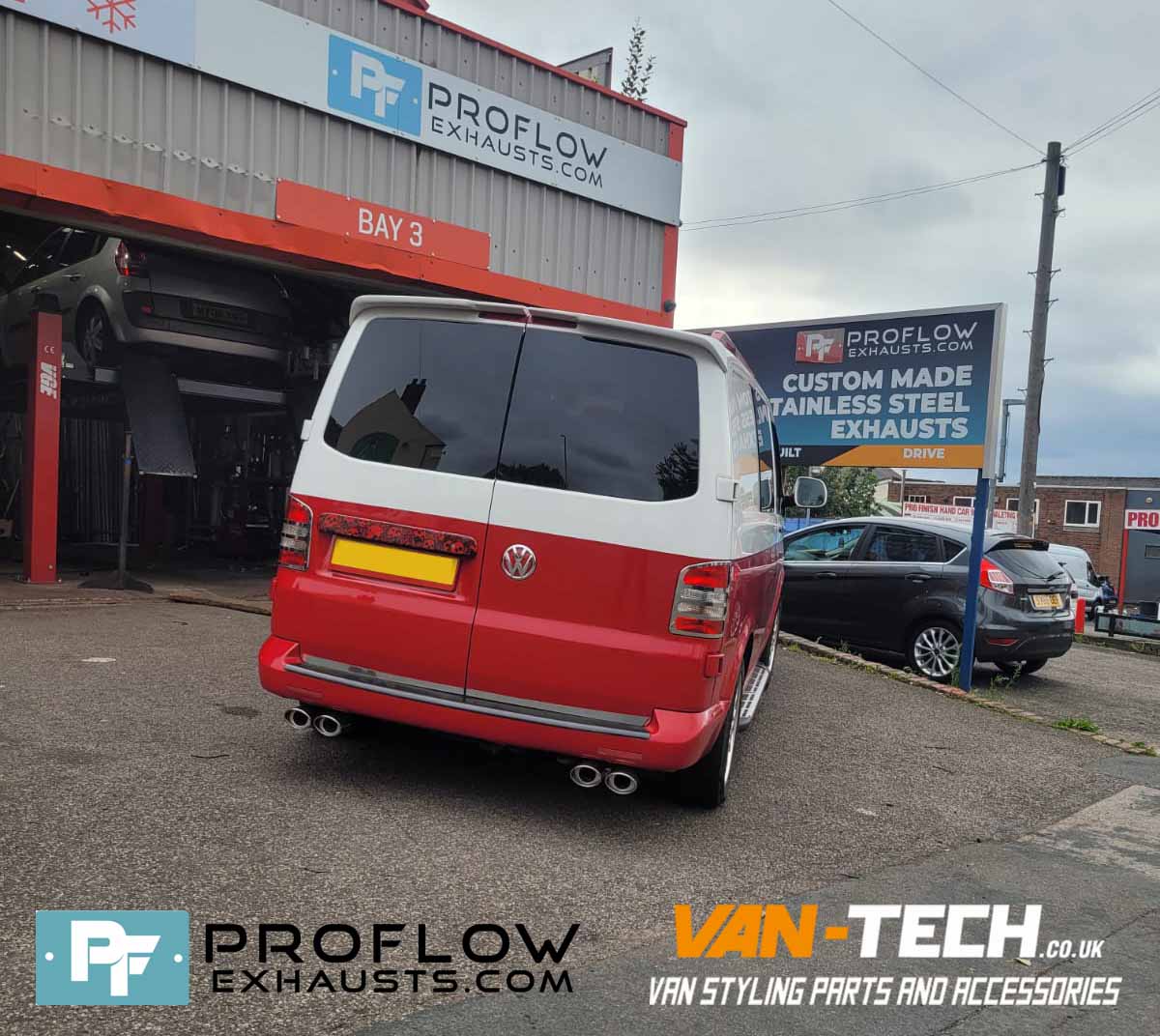 Proflow VW Transporter T5.1 Custom Exhaust Stainless Steel Mid/ Rear