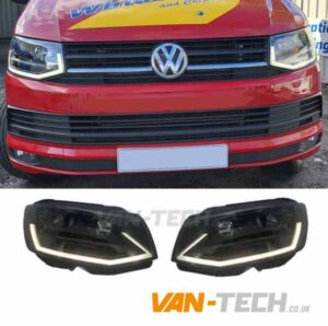 VW T6 LED Light Bar Headlights with Dynamic Indicators