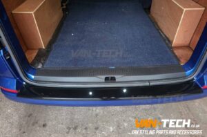 VW Transporter T6.1 Parts and Accessories Front V-Line Bumper Extension, Sportline Side Bars, Threshold Cover and Tailgate Spoiler