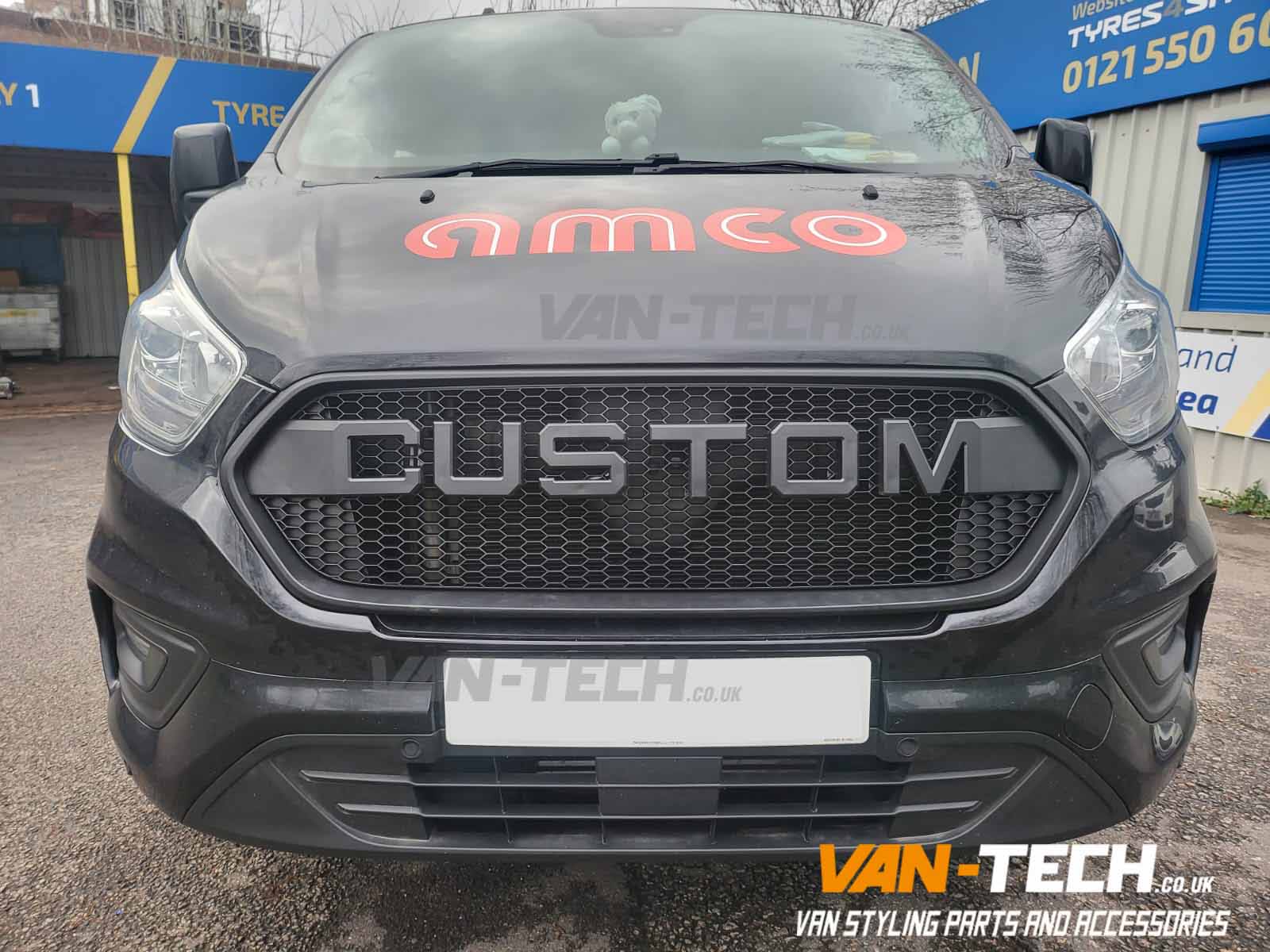 Ford Transit Custom Front Matte Black Grille fits model supplied and fitted