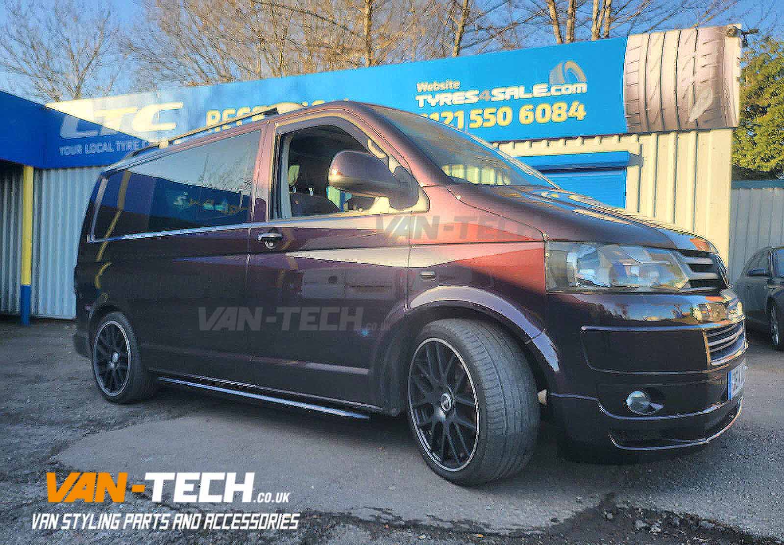 VW Transporter T5 T5.1 Side Bars Satin Black Sportline