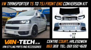VW Transporter T5 to T5.1 Front End Conversion Styling Pack includes Lightbar Headlights and Lower Splitter