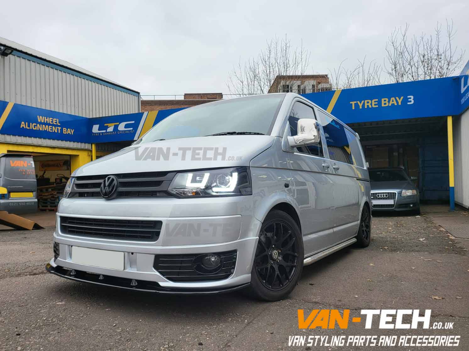 VW Transporter T5 to T5.1 Front End Conversion Styling Pack includes Lightbar Headlights and Lower Splitter