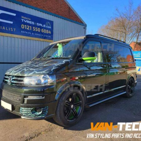 VW Transporter T5 T5.1 Slashed End Stainless Steel Black Side Bars