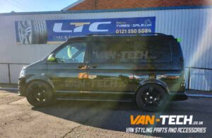 VW Transporter T5 T5.1 Slashed End Stainless Steel Black Side Bars