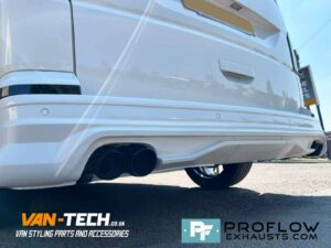 VW Transporter T6 Custom built Stainless Steel Exhaust Middle and Dual Rear Exit with Twin Tailpipes