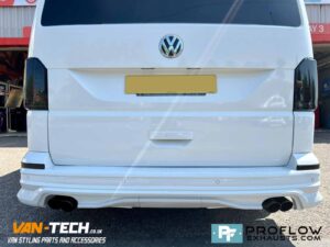 VW Transporter T6 Custom built Stainless Steel Exhaust Middle and Dual Rear Exit with Twin Tailpipes