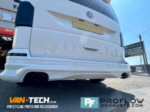 VW Transporter T6 Custom built Stainless Steel Exhaust Middle and Dual Rear Exit with Twin Tailpipes