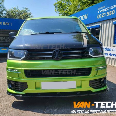 VW Transporter T5.1 Sportline Bumper, Lower Black Splitter and Daytime Running lights and Daytime Running Lights