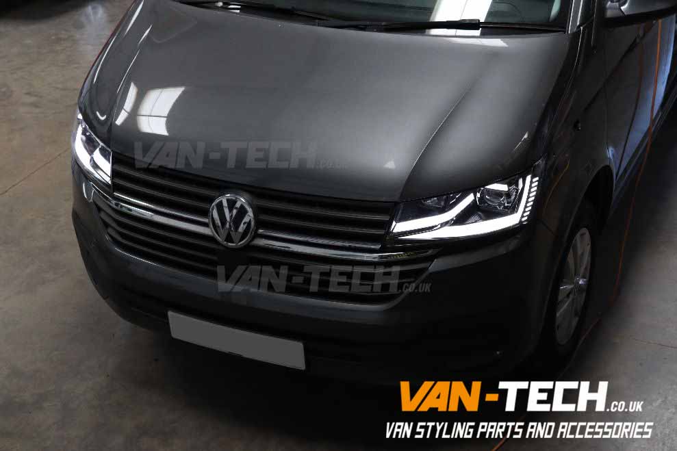 VW T6.1 Black Lightbar Headlights - Vee Dub Transporters