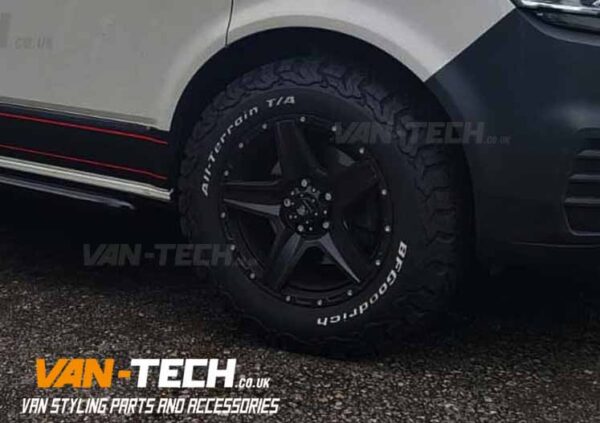Swamper VW T5 T5.1 Tomahawk Apache 17″ Alloy Wheels Satin Black w AT Tyres