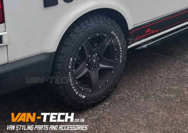 Swamper VW T5 T5.1 Tomahawk Apache 17″ Alloy Wheels Satin Black w AT Tyres